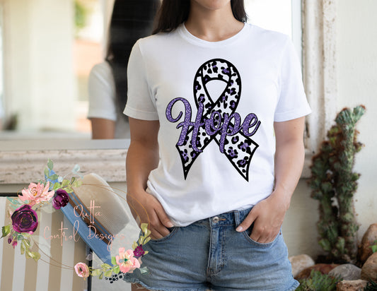 Purple Hope Awareness Ribbon Ready To Press Sublimation and DTF Transfer