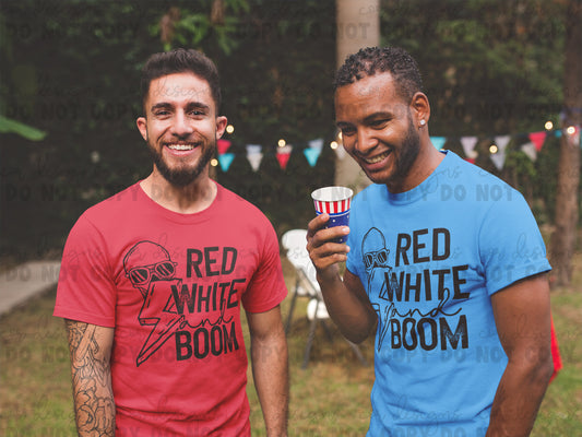 Red White Boom Ready to Press Sublimation and DTF Transfer