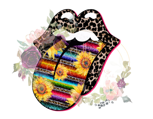 Sunflower Leopard Lips Ready To Press Sublimation Transfer