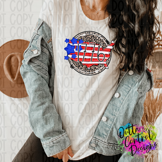 USA America Doodle Leopard Ready To Press Sublimation and DTF Transfer
