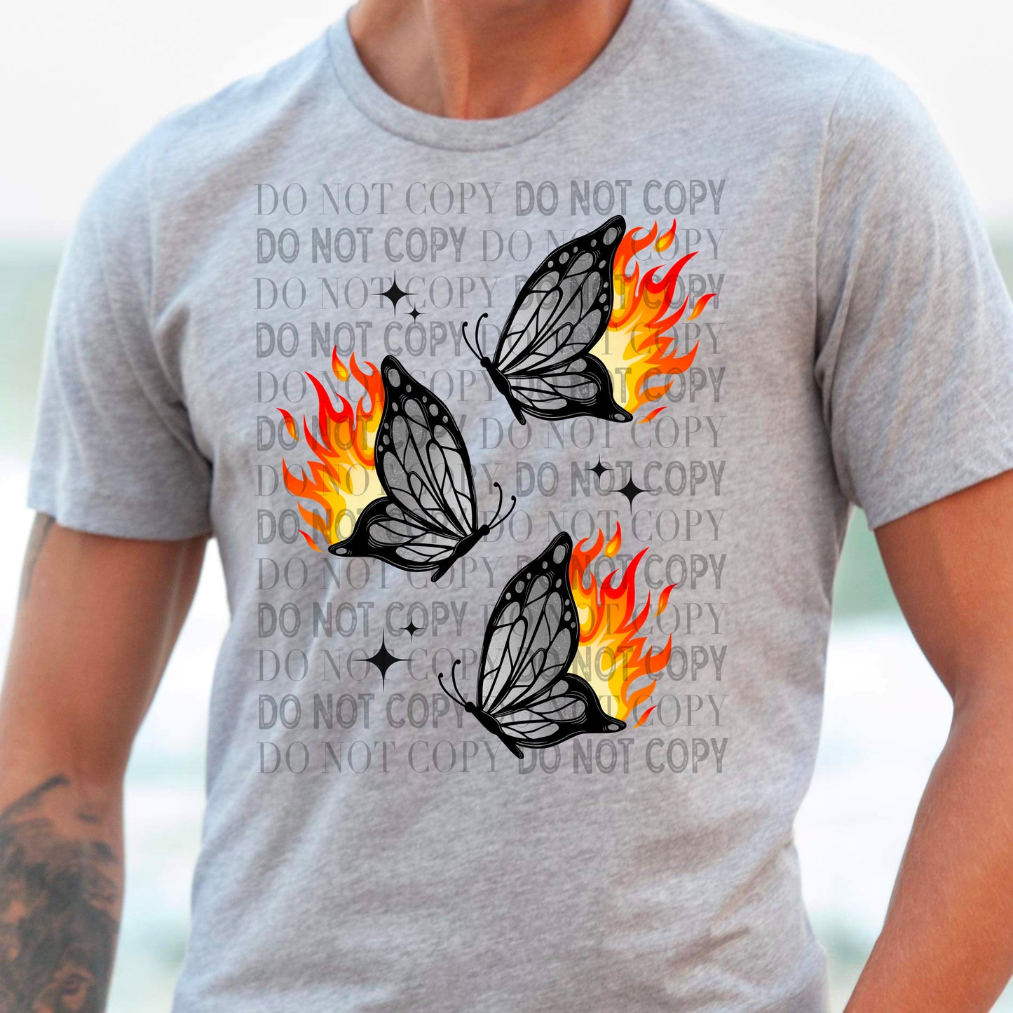 Fire Butterflies Ready to Press Sublimation and DTF Transfer