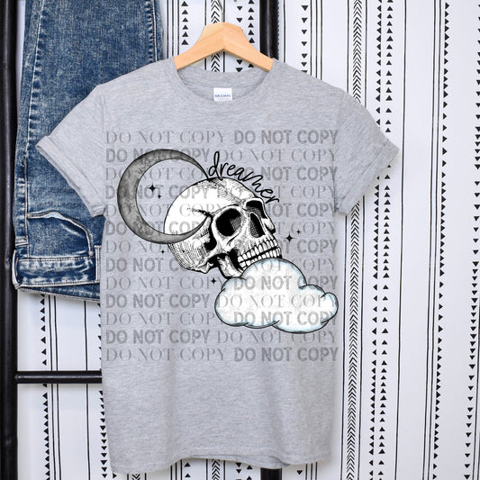 Dreamer Skull Ready to Press Sublimation and DTF Transfer