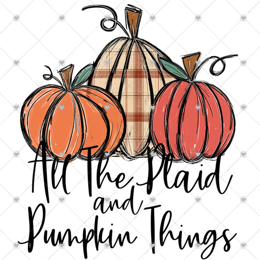 All The Plaid and Pumpkin Things Ready To Press Sublimation and DTF Transfer