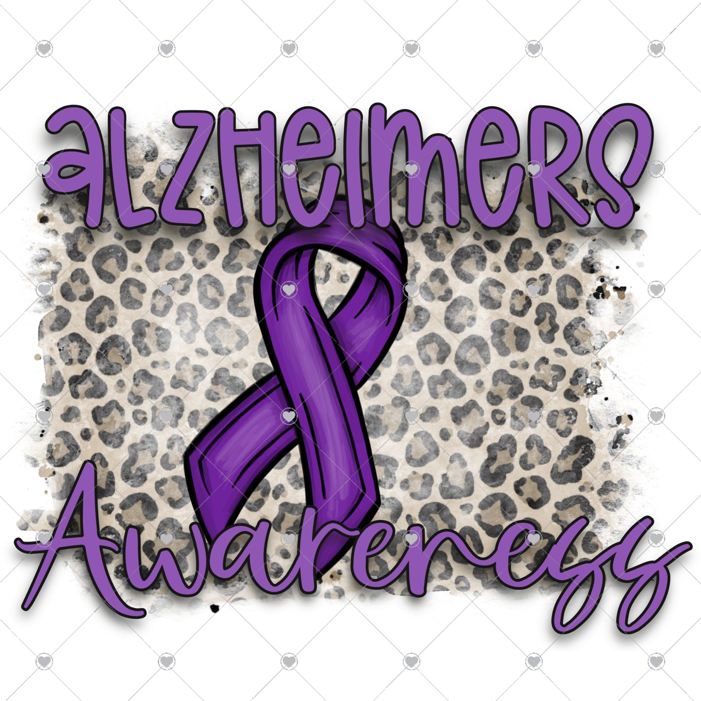 Alzheimer's Awareness Leopard Ready To Press Sublimation and DTF Transfer