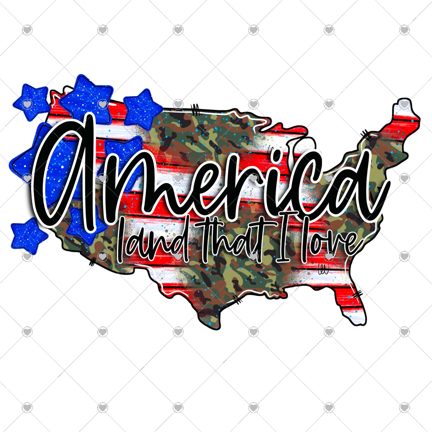 America Land That I Love Ready To Press Sublimation and DTF Transfer