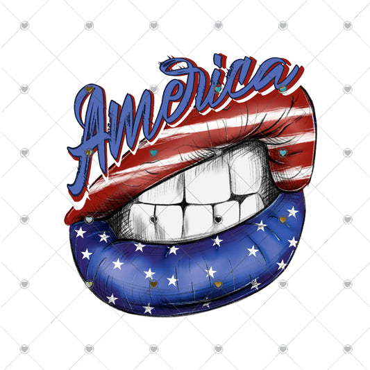 America Lips Ready To Press Sublimation and DTF Transfer