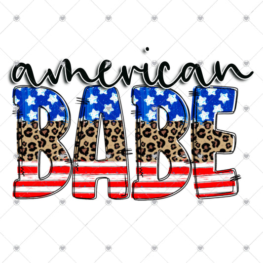 American Babe Leopard Ready To Press Sublimation and DTF Transfer