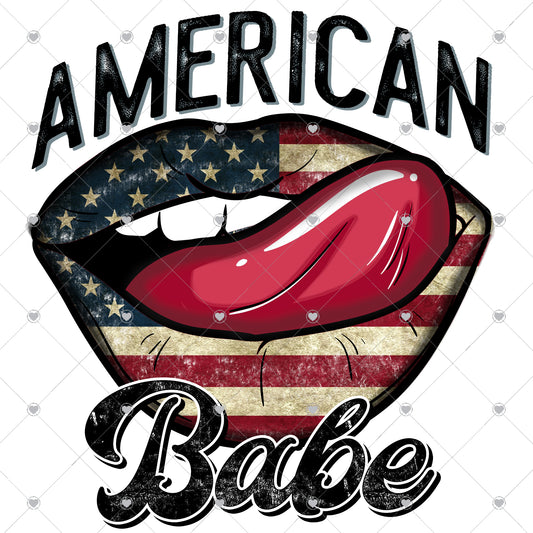 American Babe Lips Ready To Press Sublimation and DTF Transfer