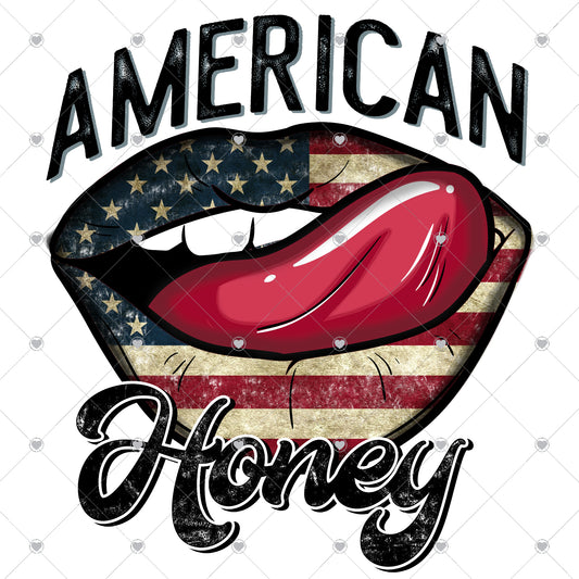 American Honey Lips Ready To Press Sublimation and DTF Transfer
