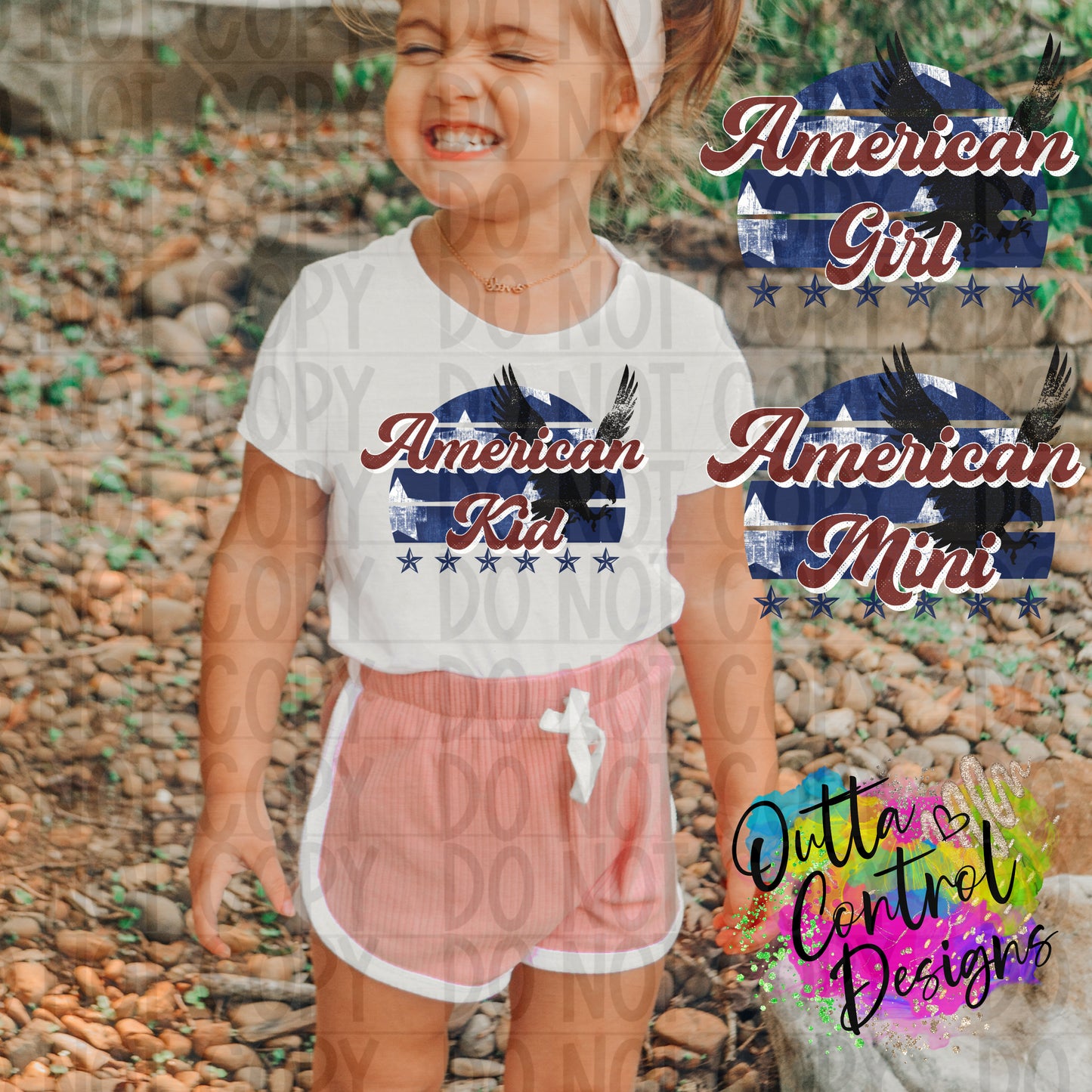 American Kid, Girl and Mini | Multiple Ready To Press Sublimation and DTF Transfer