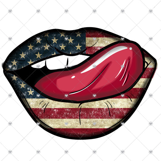 American Lips Ready To Press Sublimation and DTF Transfer