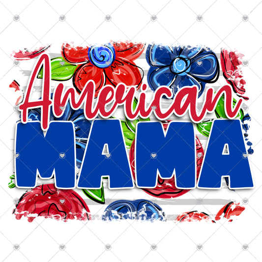 American Mama Flowers Ready To Press Sublimation and DTF Transfer