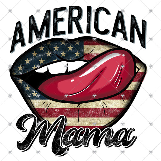 American Mama Lips Ready To Press Sublimation and DTF Transfer