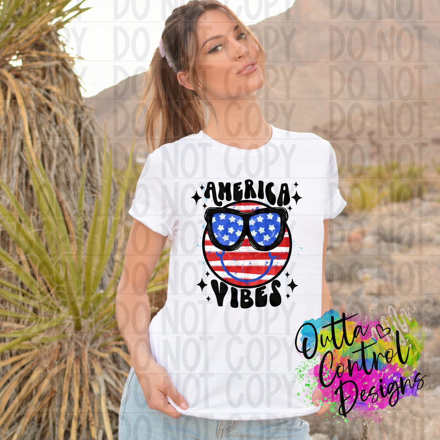 America Vibes Smile Ready To Press Sublimation and DTF Transfer