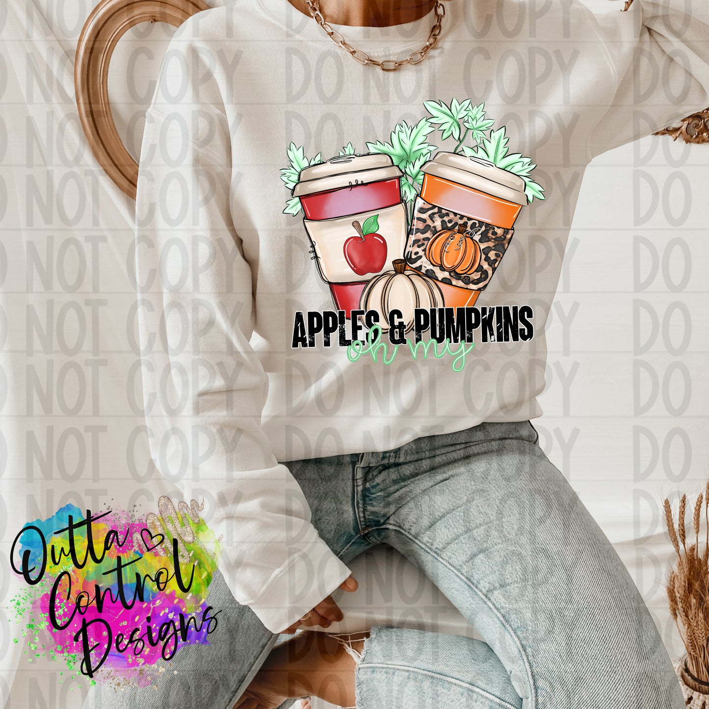 Apples & Pumpkins Ready to Press Sublimation and DTF Transfer