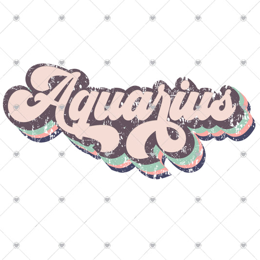 Aquarius Retro Ready To Press Sublimation and DTF Transfer