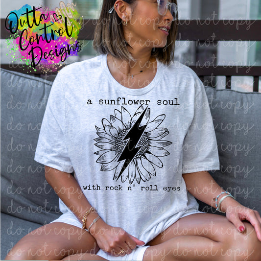 A Sunflower Soul | Single Color Ready To Press Sublimation and DTF Transfer