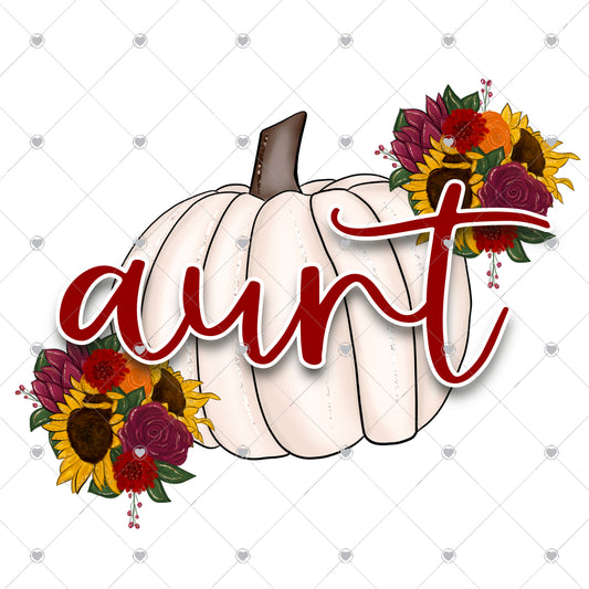 Aunt Pumpkin Ready To Press Sublimation and DTF Transfer