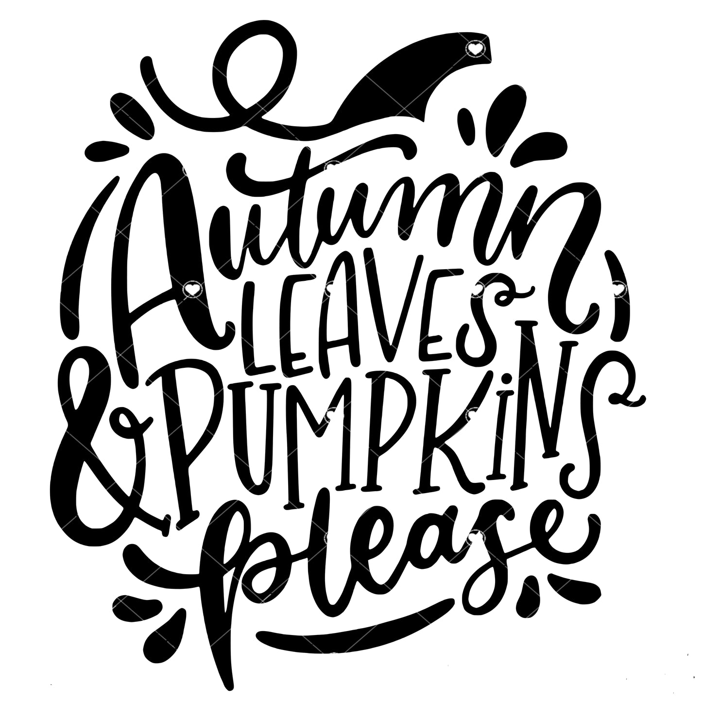 Autumn Leaves Pumpkin Please Ready To Press Sublimation Transfer