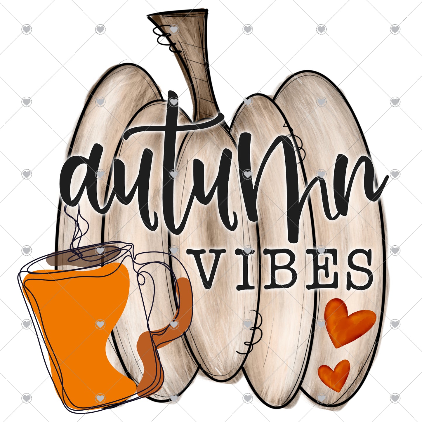 Autumn Vibes Pumpkin Ready To Press Sublimation and DTF Transfer