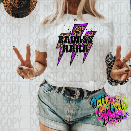 Bad Ass Mama Purple Ready To Press Sublimation and DTF Transfer