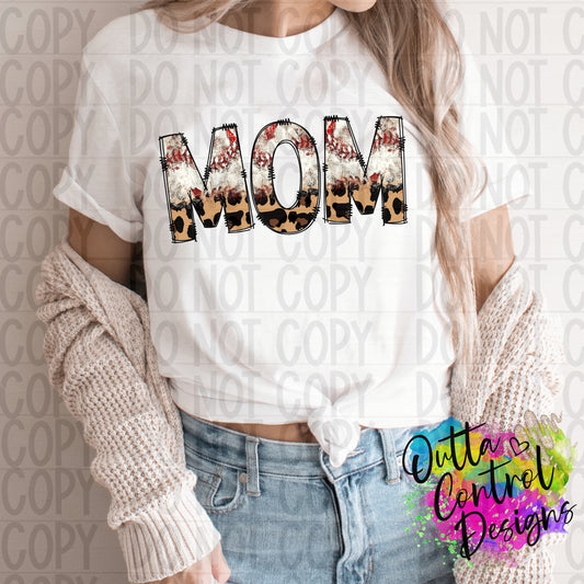 Baseball Leopard Mom Curved Ready To Press Sublimation and DTF Transfer