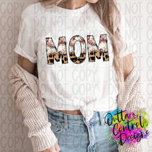 Baseball Leopard Mom Ready To Press Sublimation and DTF Transfer