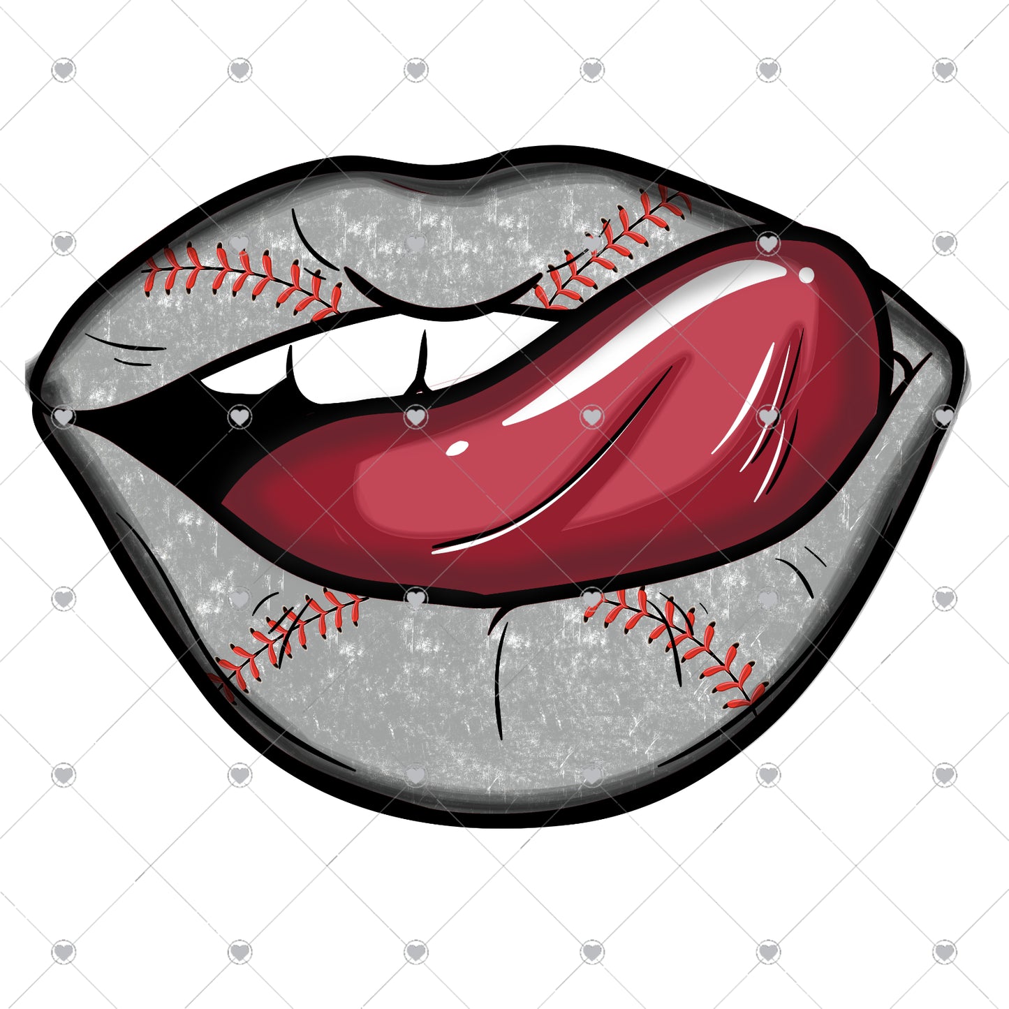 Baseball Lips Ready To Press Sublimation and DTF Transfer