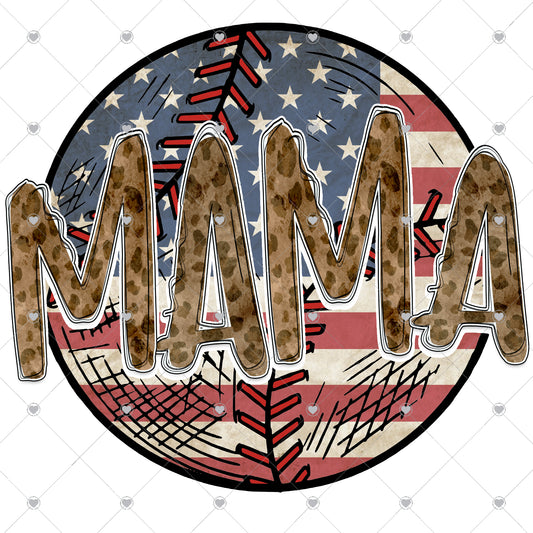 American Baseball Mama Ready To Press Sublimation and DTF Transfer