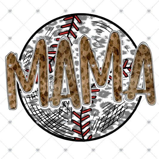 Baseball Mama Leopard Ready To Press Sublimation and DTF Transfer