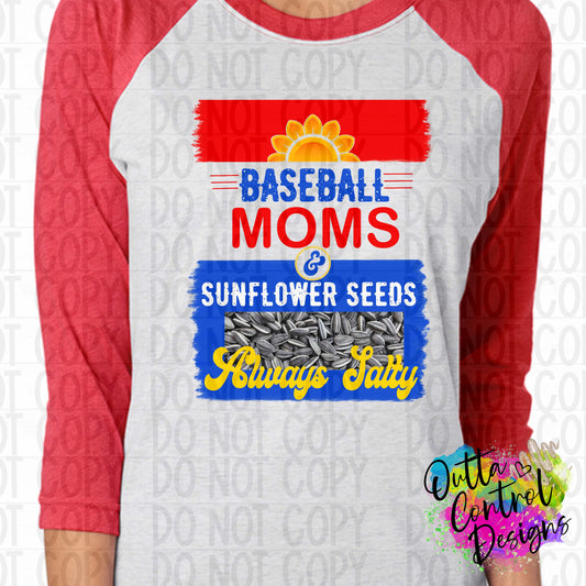 Baseball Mom And Sunflower Seeds Ready To Press Sublimation and DTF Transfer