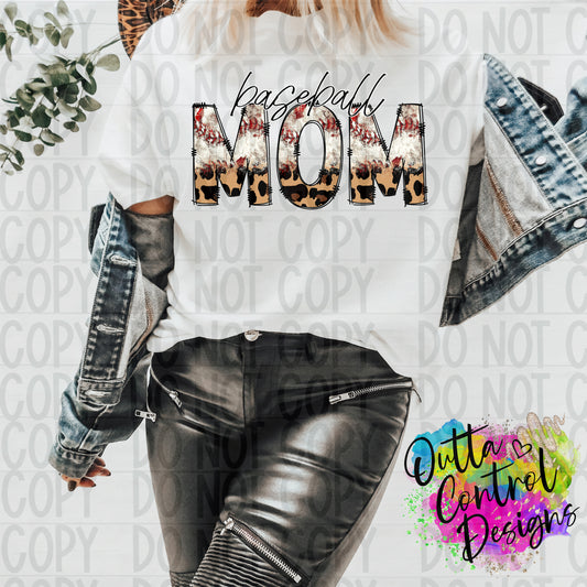 Baseball Mom Ready To Press Sublimation and DTF Transfer