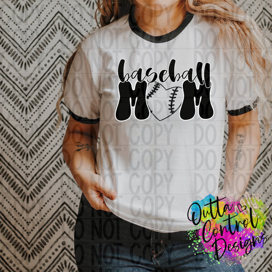 Baseball Mom Ready to Press Sublimation and DTF Transfer