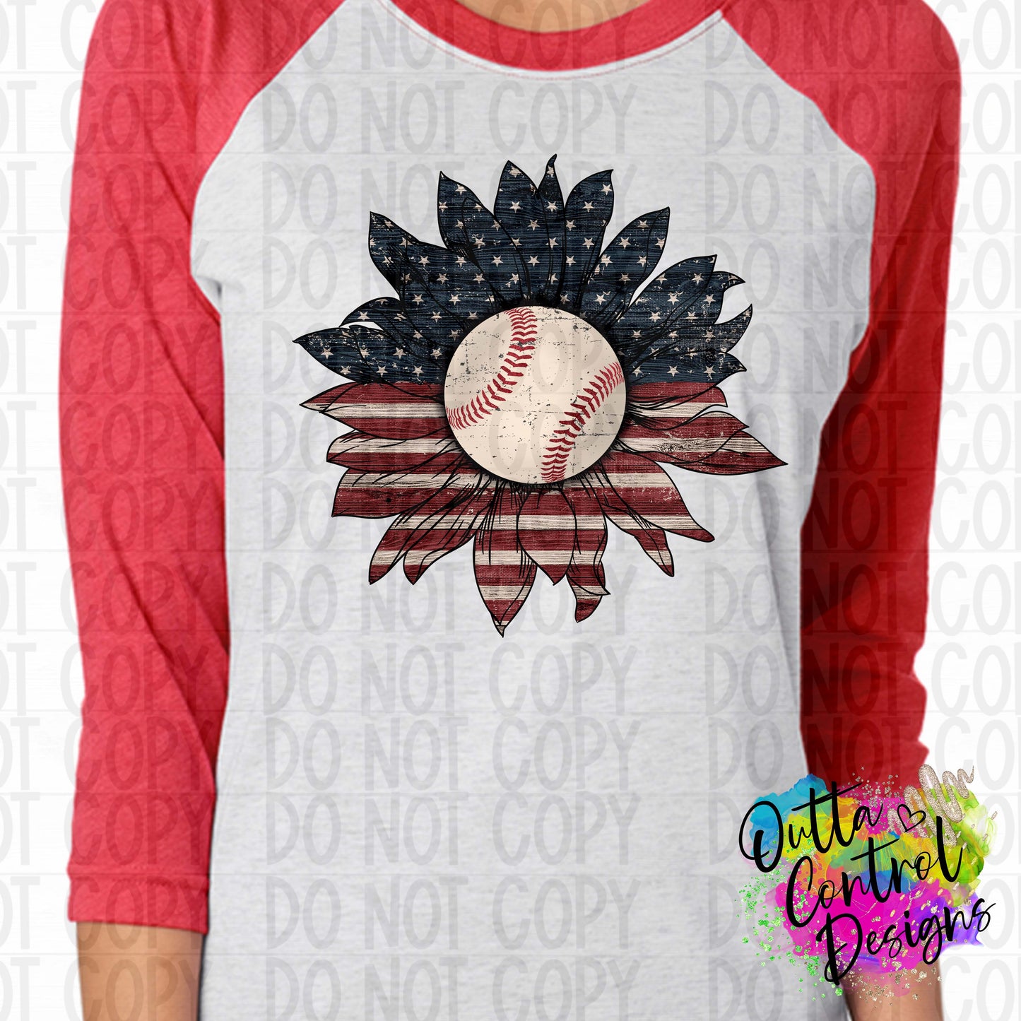 Baseball Sunflower Ready To Press Sublimation and DTF Transfer