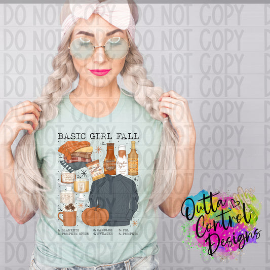 Basic Girl Fall Ready To Press Sublimation and DTF Transfer