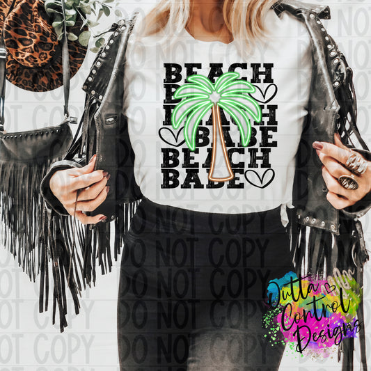 Beach Babe Palm Ready To Press Sublimation and DTF Transfer