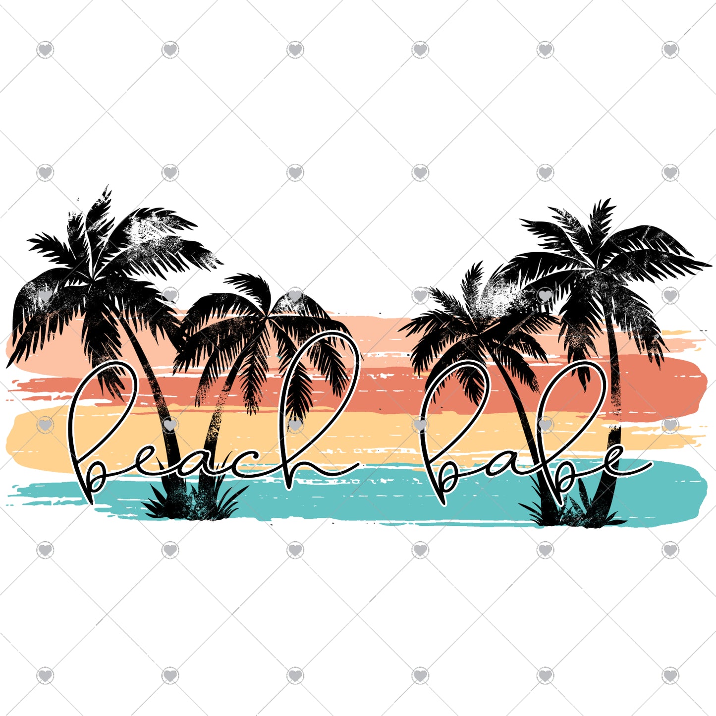 Beach Babe Palm Trees Ready To Press Sublimation and DTF Transfer