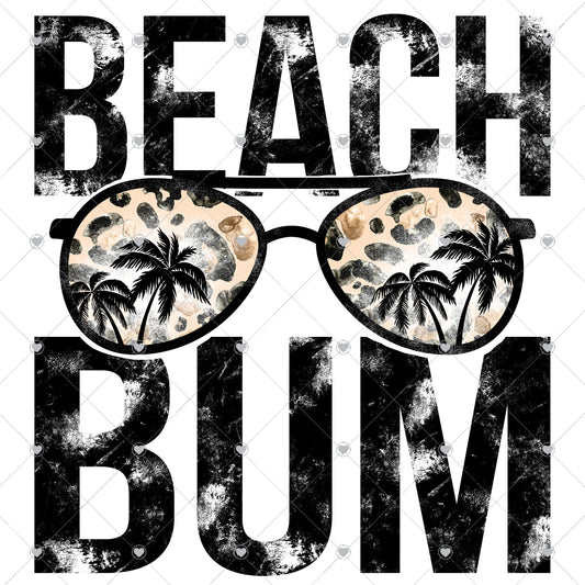 Beach Bum Black Ready To Press Sublimation and DTF Transfer