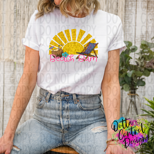 Beach Bum | Sun Leopard Ready To Press Sublimation and DTF Transfer