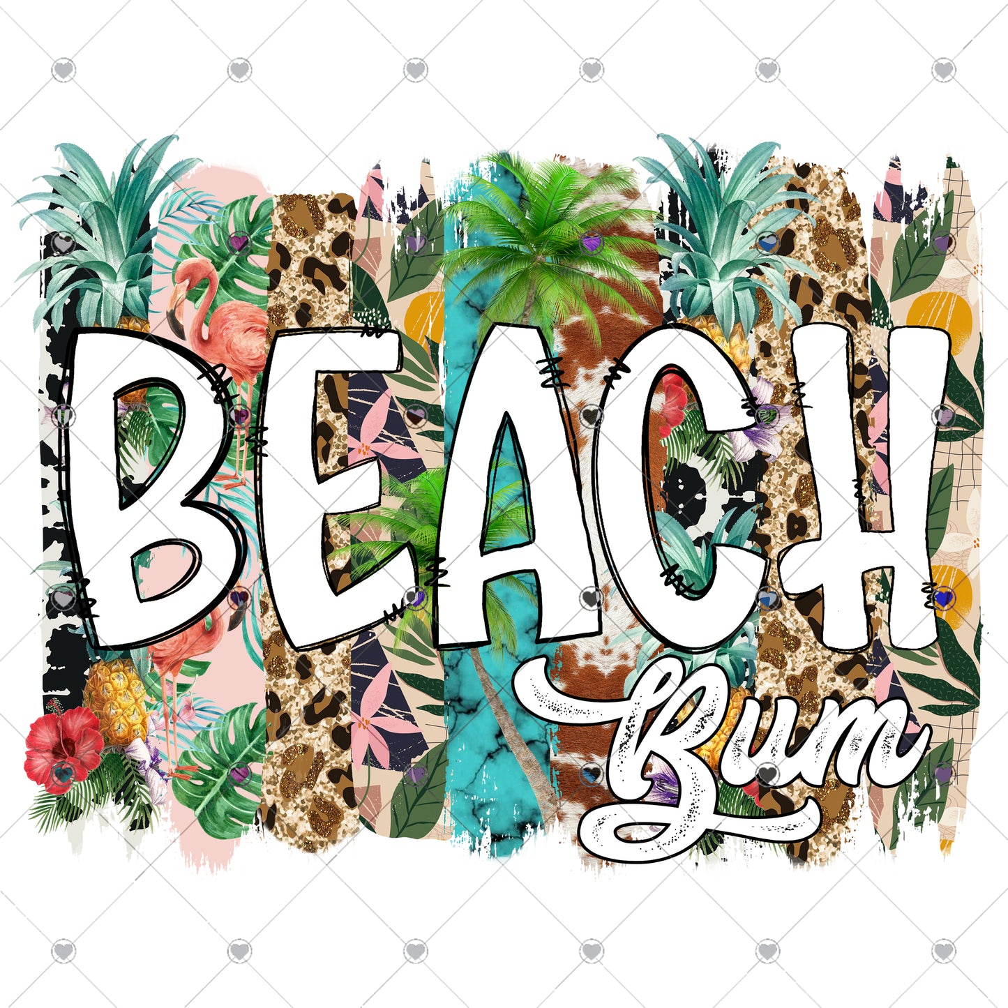 Beach Bum Ready To Press Sublimation and DTF Transfer