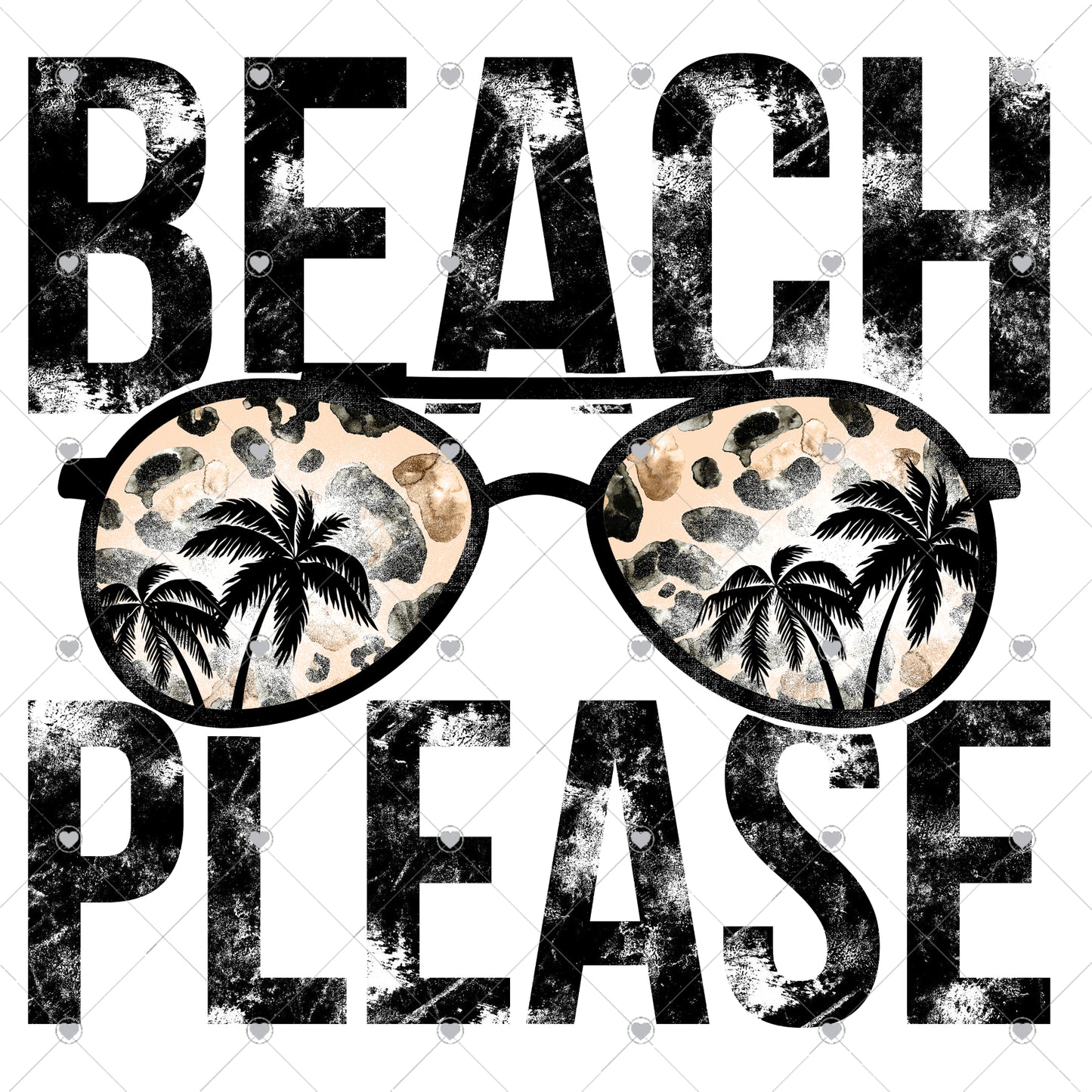 Beach Please Black Ready To Press Sublimation and DTF Transfer
