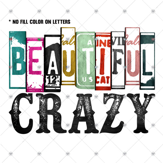 Beautiful Crazy Ready To Press Sublimation and DTF Transfer