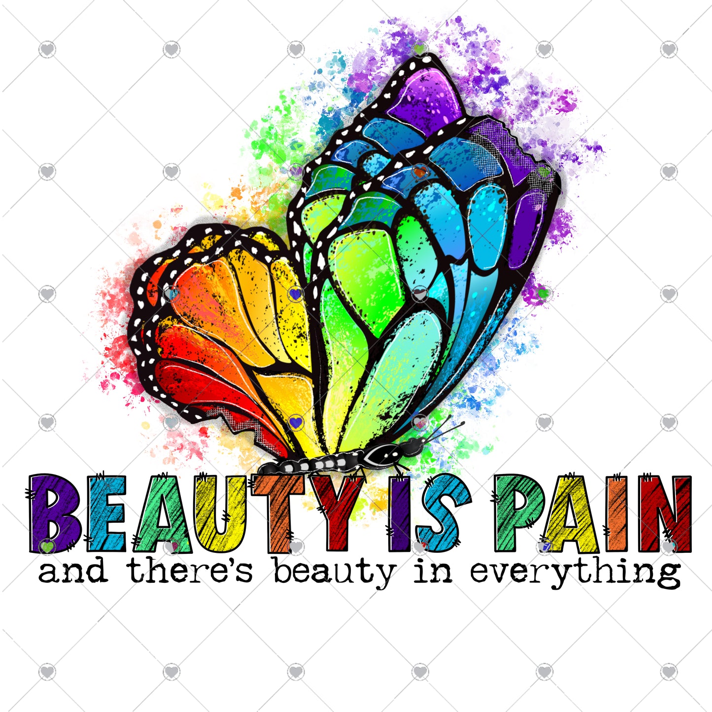 Beauty is Pain Ready To Press Sublimation and DTF Transfer