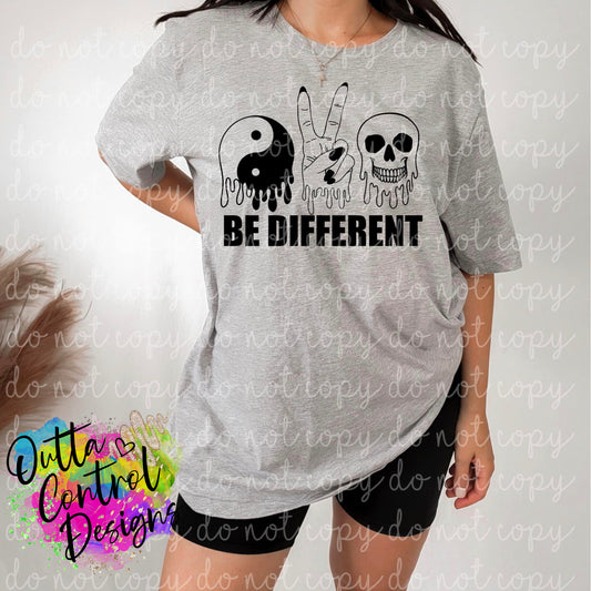 Be Different | Black Ready to Press Sublimation and DTF Transfer