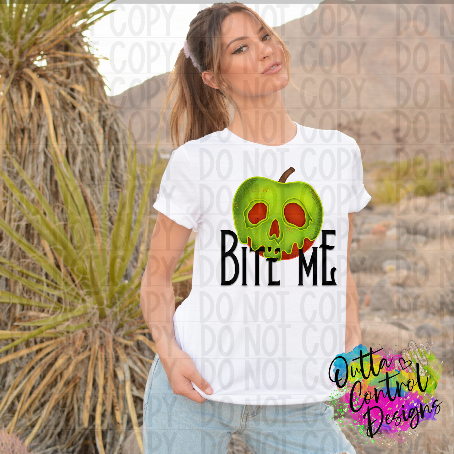 Bite Me Halloween Apple Ready To Press Sublimation and DTF Transfer