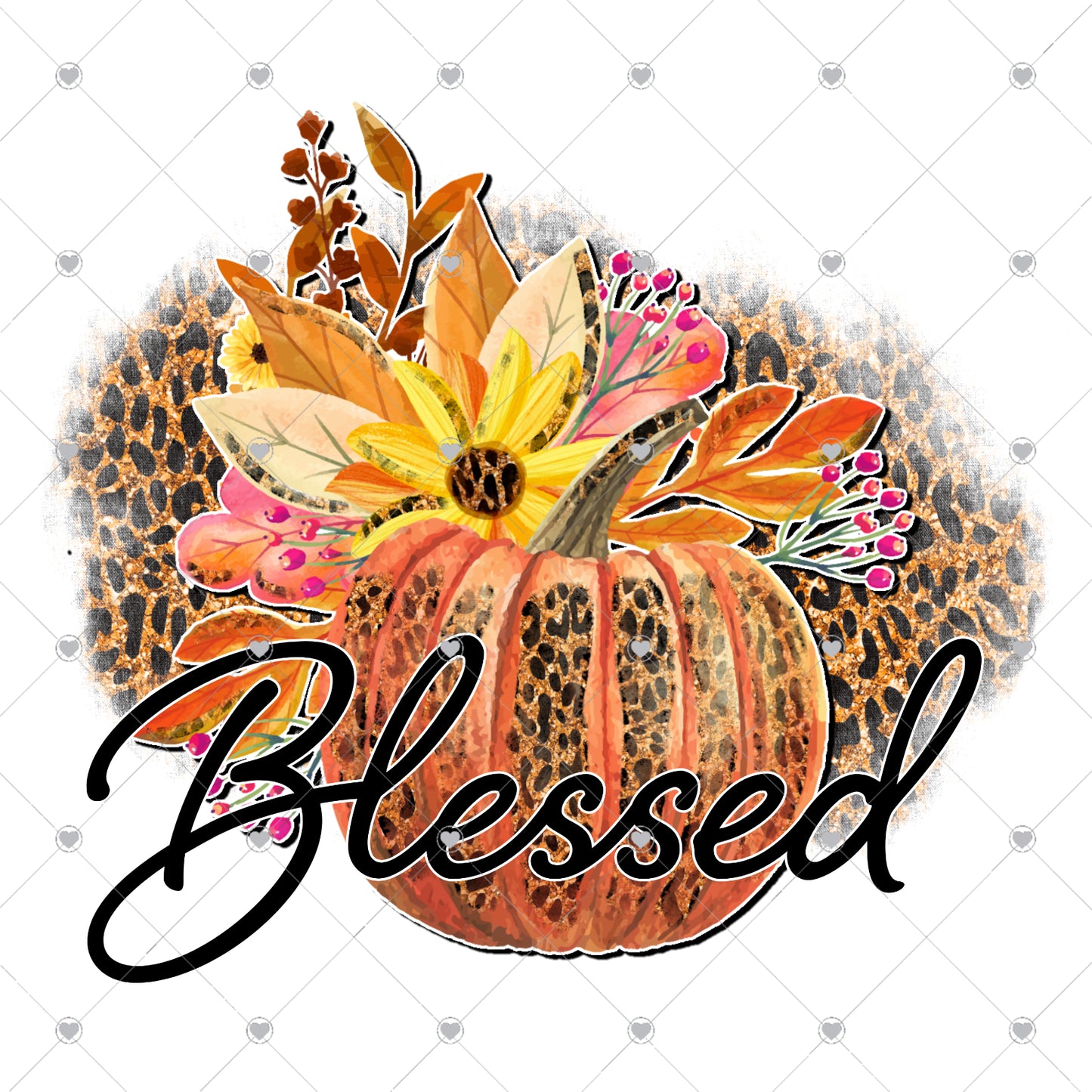 Blessed Pumpkin Leopard Ready To Press Sublimation and DTF Transfer