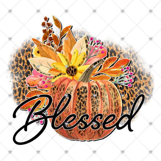 Blessed Pumpkin Leopard Ready To Press Sublimation and DTF Transfer