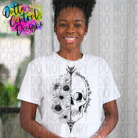 Bloom Even in The Darkness | Single Color Ready To Press Sublimation and DTF Transfer