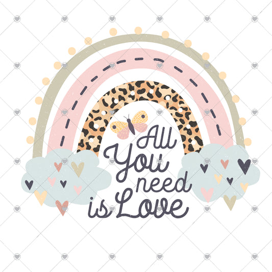 Rainbow | All You Need Is Love Ready To Press Sublimation and DTF Transfer
