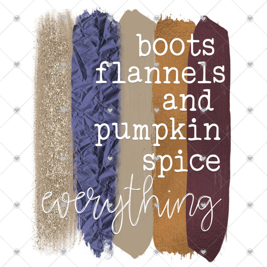 Boots Flannels and Pumpkin Spice Everything Ready To Press Sublimation and DTF Transfer